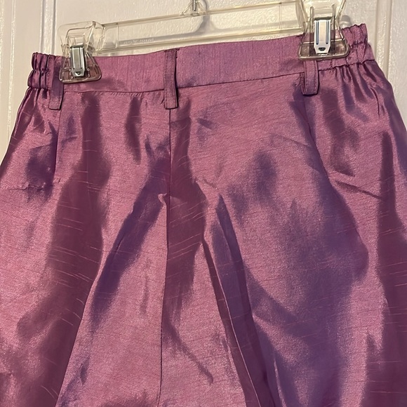 Pink/purple shimmery, pleated,fitted slacks - Picture 5 of 6